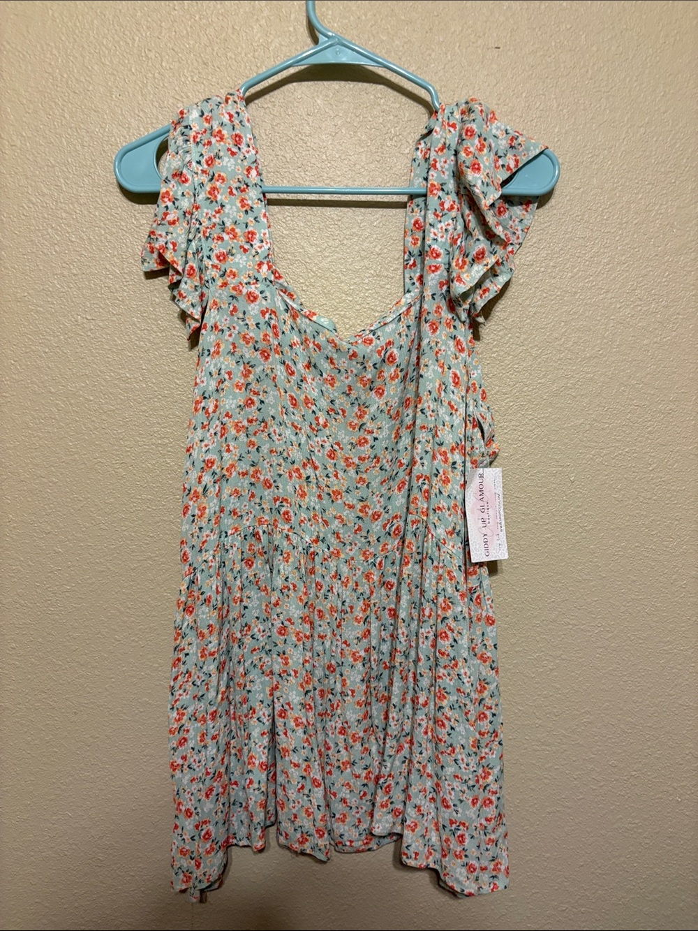 ANDRÉE BY UNIT Mint Floral Sundress with Coral Blooms